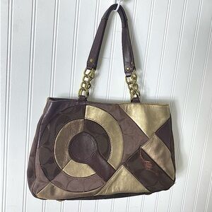 Coach Brown Bronze Patchwork Purse